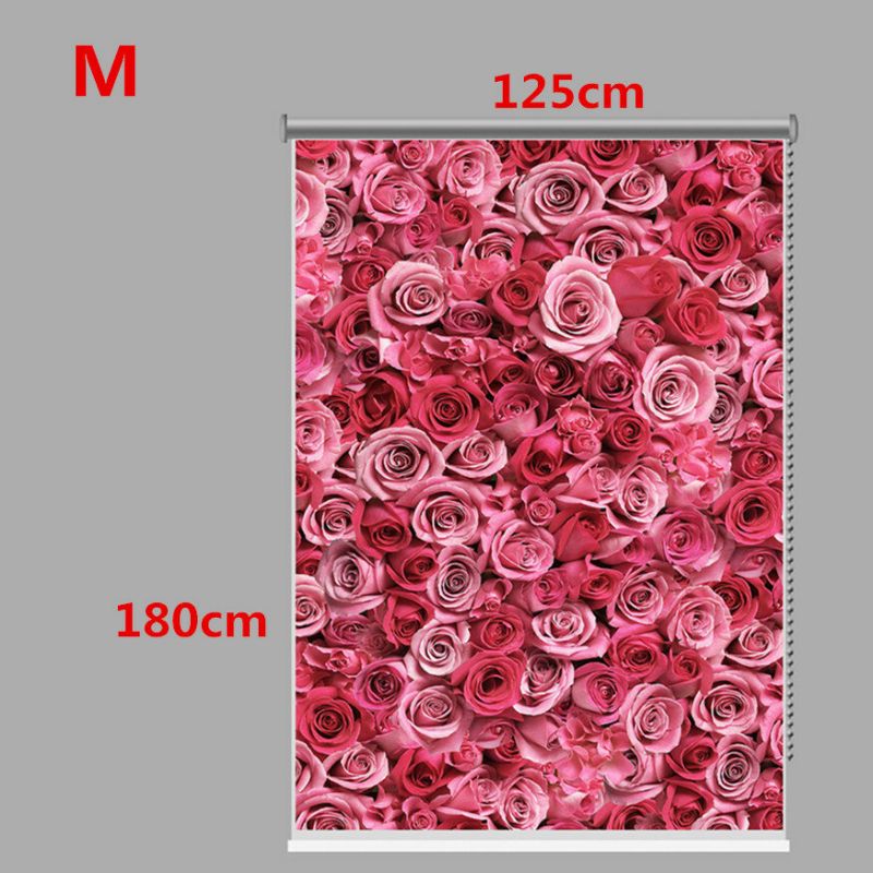 Pag Rosa Romántico Ventana Cortina Persianas Enrollables Imprimir Pintura Decoración De La Pared Fondo De Persiana Enrollable