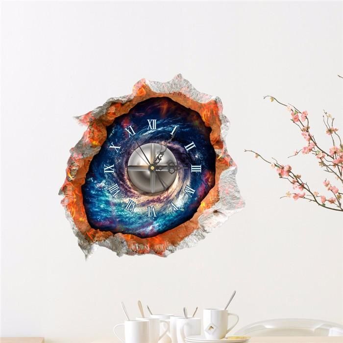 Pag Sticker 3d Wall Decals Reloj Starry Sky Wall Hole Sticker Home Wall Decor Gift