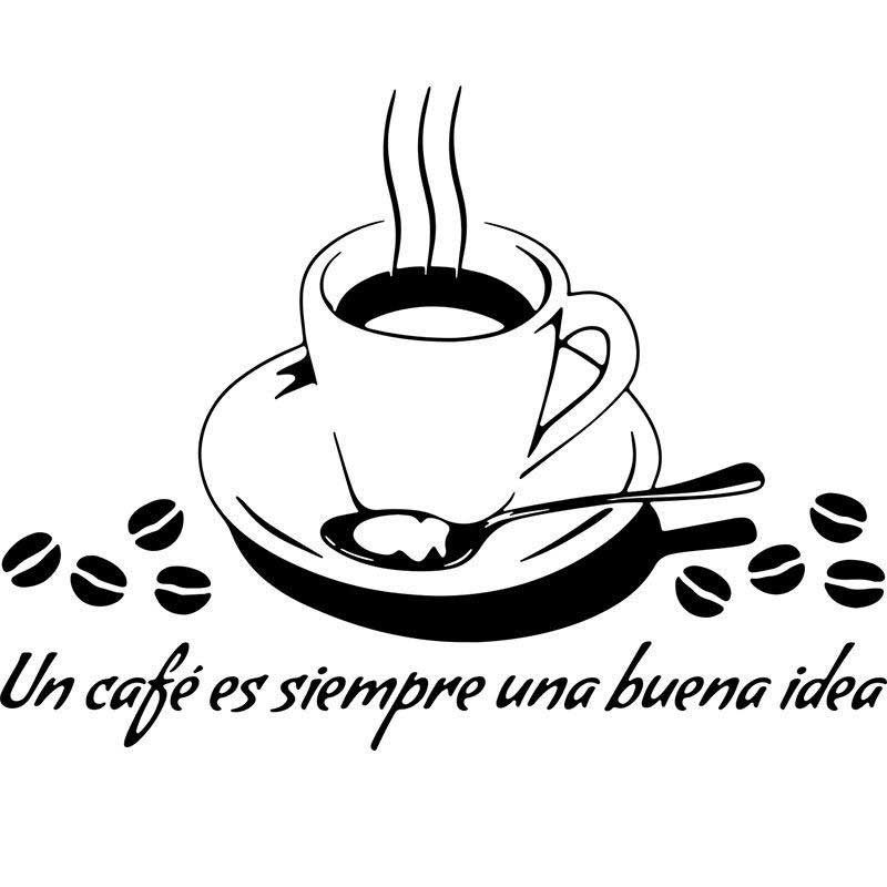 Pegatina De Pared Con Patrón De Café Calcomanías De Restaurante Para Sala De Estar Papel Tapiz Decoración Del Hogar Pegatinas De Café