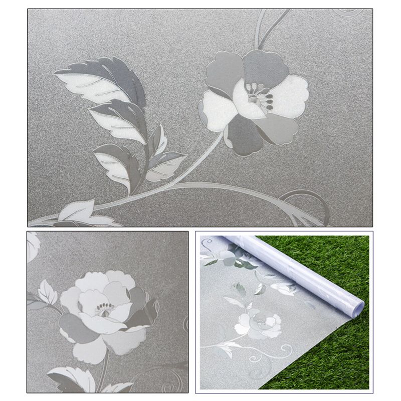 Pegatina De Película Para Ventana Sin Pegamento Estático Cristal Transparente Decoración Del Hogar Diy Flor De Peonía