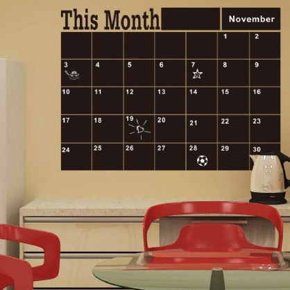 Pegatinas De Pared De Pizarra Este Mes Calendario Calendario Diy Calcomanía De Pared Decoración Para El Hogar