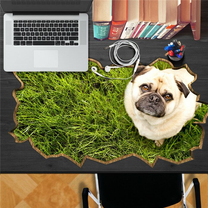 Perro Mascota Césped Pag Sticker 3d Adhesivo De Escritorio Pegatinas De Pared Hogar Pared Escritorio Decoración De Mesa Regalo