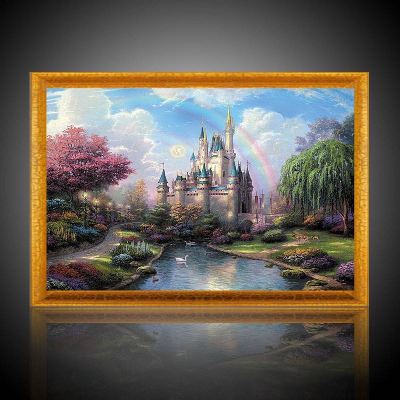 Pintura Al Óleo Digital Castillo Diy Pintura Al Óleo Por Números Kits Torre Lienzo Sin Marco Decoración De La Pared Del Hogar 40x50cm