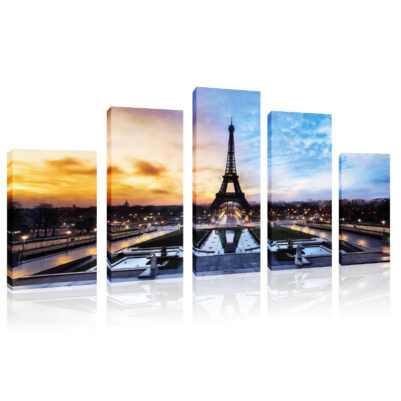 Pinturas De La Torre Eiffel De París Arte 5 Piezas Imagen Impresa Decoración De La Habitación Del Hogar Sin Marco