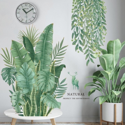 Plantas Verdes Hojas Diy Pegatinas De Pared Fondo Extraíble Para Dormitorio Cocina Decoraciones Para Habitaciones De Niños