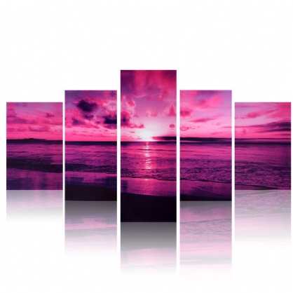 Purple Sea Sunset Modern Frameless Hd Canvas Print Home Art Wall Picture Poster Pinturas De Pared