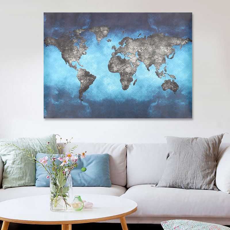 Retro World Map Pinturas En Lienzo Imagen Impresa Sin Marco Mural De Pared Para El Hogar Decoración Artística