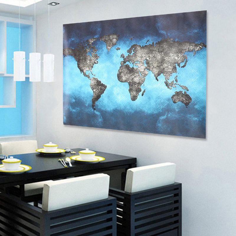 Retro World Map Pinturas En Lienzo Imagen Impresa Sin Marco Mural De Pared Para El Hogar Decoración Artística