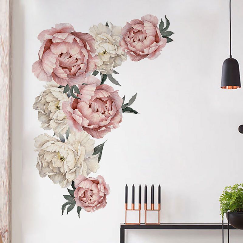 Romántico Peonía Flores Etiqueta De La Pared Arte Calcomanía Fondo Sala De Estar Decoración Del Hogar