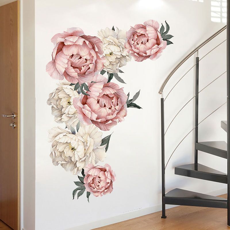 Romántico Peonía Flores Etiqueta De La Pared Arte Calcomanía Fondo Sala De Estar Decoración Del Hogar