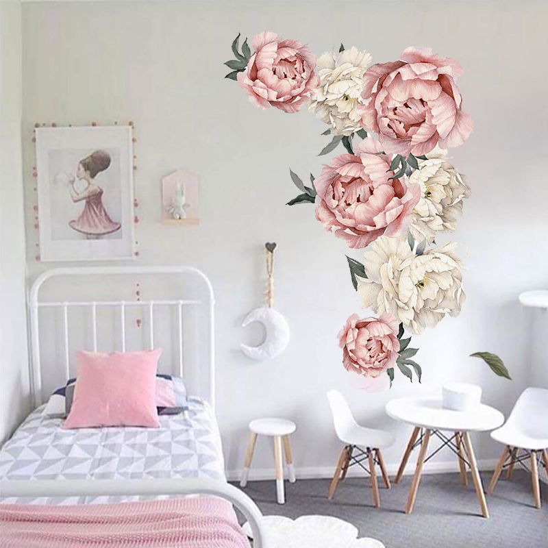 Romántico Peonía Flores Etiqueta De La Pared Arte Calcomanía Fondo Sala De Estar Decoración Del Hogar