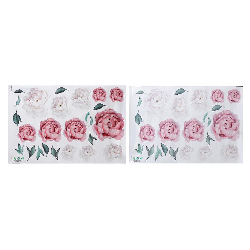 Rosas Peonía Etiqueta De La Pared Floral Calcomanías De Papel Blush Rosa Y Flores Blancas Pegatinas De Pared Autoadhesivas Mural De Pared