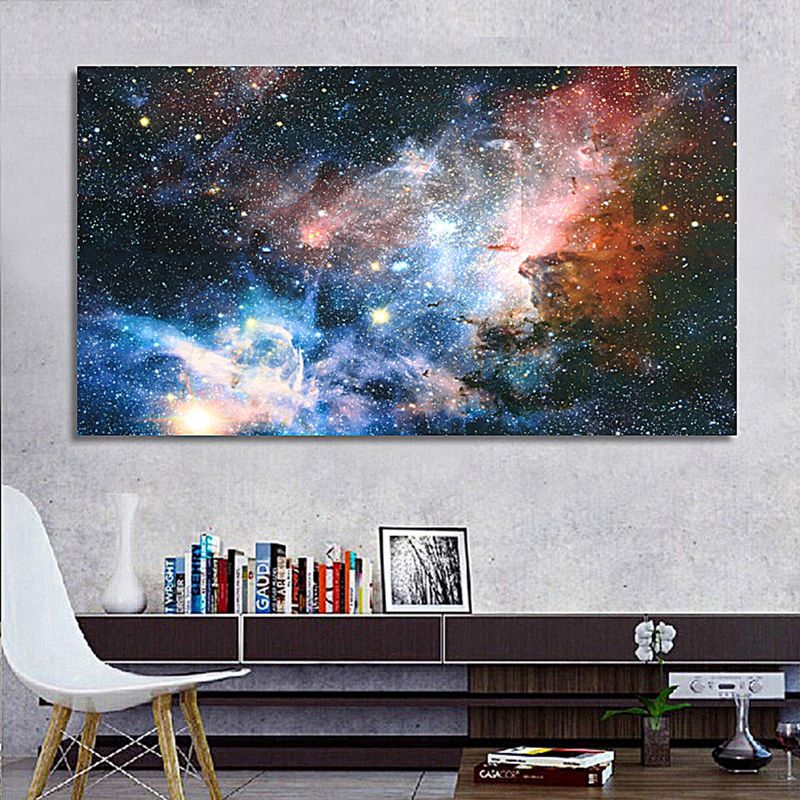 Sin Marco 43x24 Pulgadas Espacio Galaxia Universo Planeta Cartel Tela Seda Pinturas Pared Arte Decoración Del Hogar