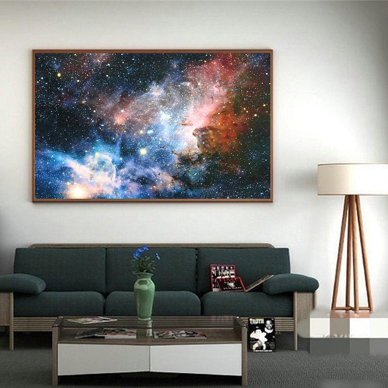 Sin Marco 43x24 Pulgadas Espacio Galaxia Universo Planeta Cartel Tela Seda Pinturas Pared Arte Decoración Del Hogar