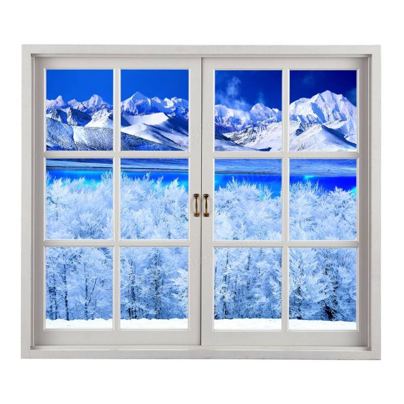 Snow Mountain 3d Ventana Artificial Vista Pag Calcomanías De Pared Con Vista Al Lago Pegatinas De Habitación Decoración De La Pared Del Hogar Regalo