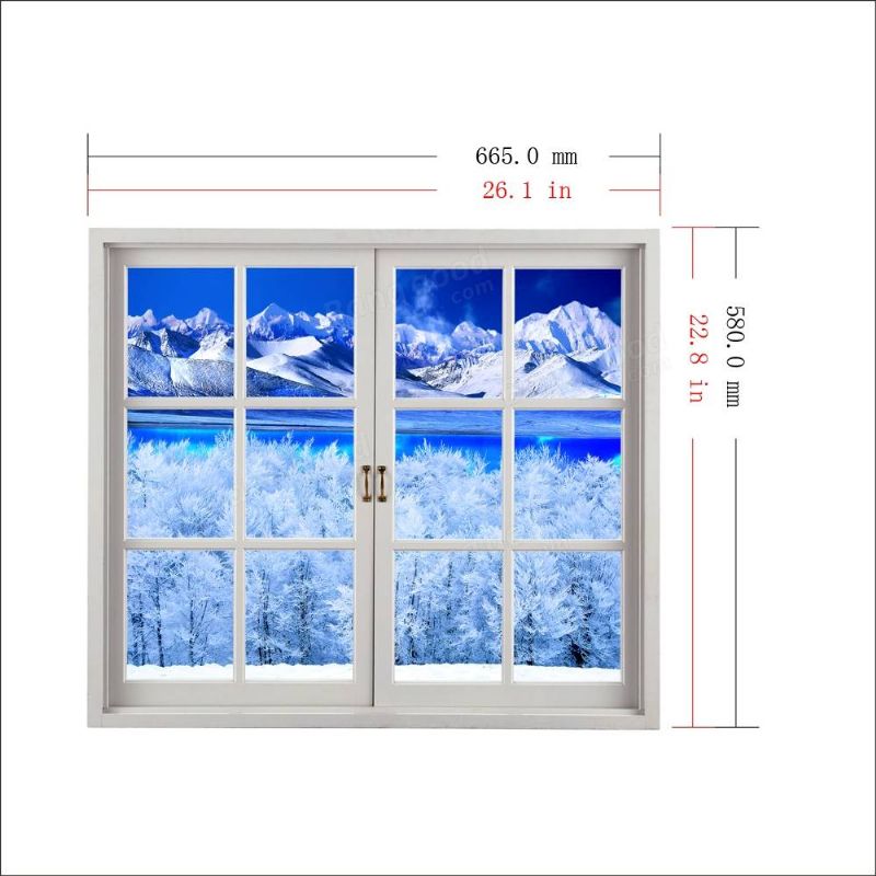 Snow Mountain 3d Ventana Artificial Vista Pag Calcomanías De Pared Con Vista Al Lago Pegatinas De Habitación Decoración De La Pared Del Hogar Regalo