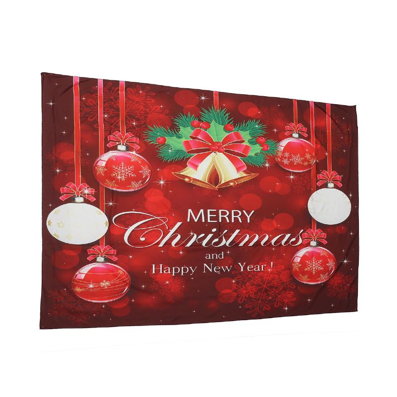 Tapiz Colgante De Pared Para El Hogar De Navidad Adornos De Pared Impresos Con Campana Tapiz De Decoración De Pared De Navidad Roja