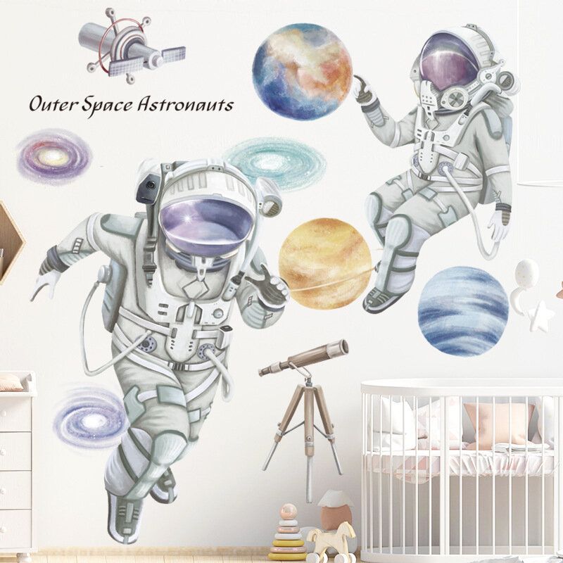 Tema Espacial Astronauta Etiqueta De La Pared Dormitorio Sala De Estar Decoración De La Pared Dormitorio Autoadhesivo 3d Decoración De La Habitación De Los Niños