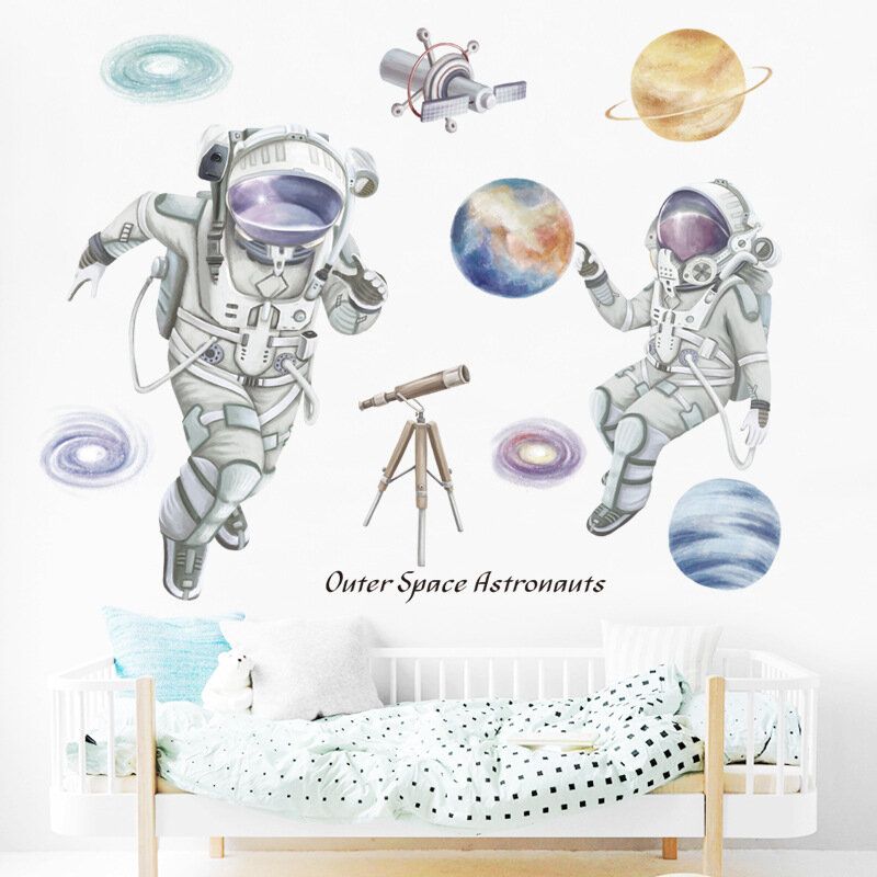 Tema Espacial Astronauta Etiqueta De La Pared Dormitorio Sala De Estar Decoración De La Pared Dormitorio Autoadhesivo 3d Decoración De La Habitación De Los Niños