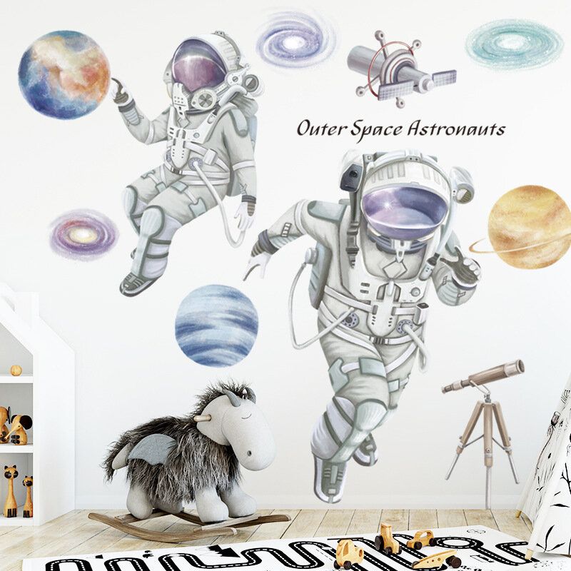 Tema Espacial Astronauta Etiqueta De La Pared Dormitorio Sala De Estar Decoración De La Pared Dormitorio Autoadhesivo 3d Decoración De La Habitación De Los Niños