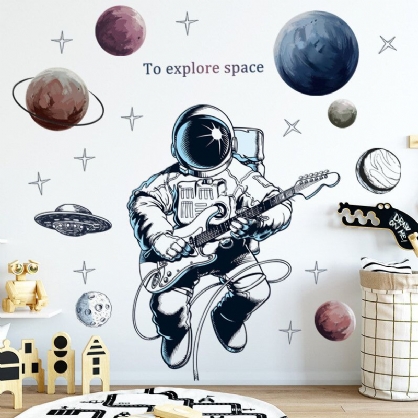 Tema Espacial Astronauta Etiqueta De La Pared Dormitorio Sala De Estar Decoración De La Pared Dormitorio Autoadhesivo 3d Decoración De La Habitación De Los Niños Decoración Del Hogar