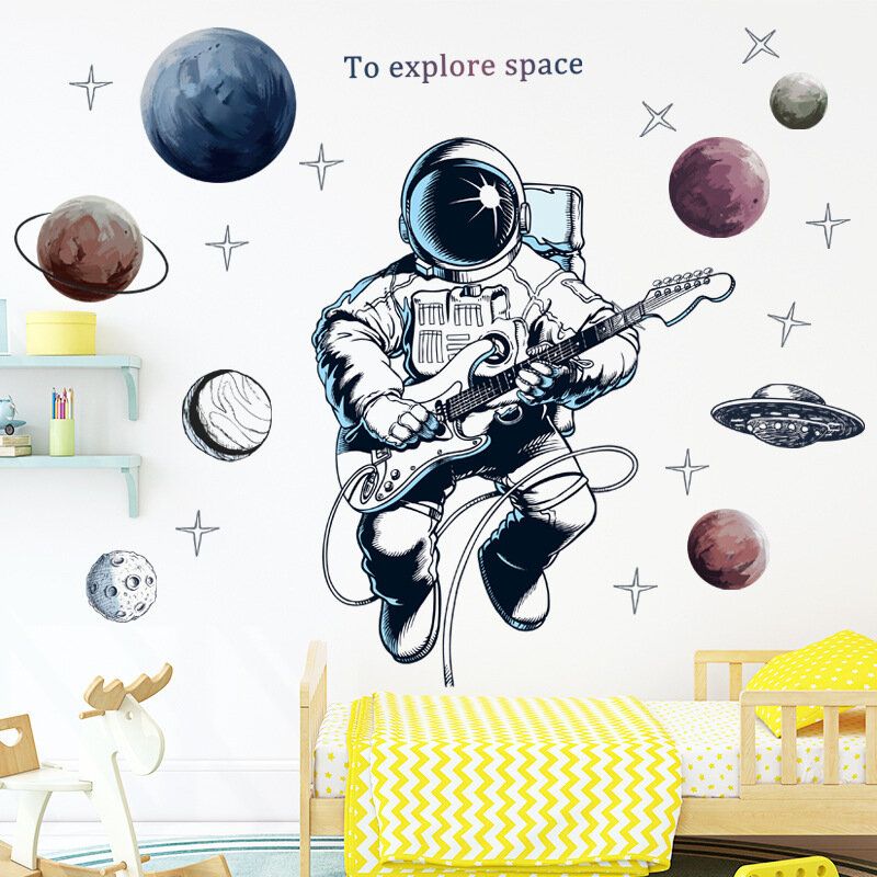 Tema Espacial Astronauta Etiqueta De La Pared Dormitorio Sala De Estar Decoración De La Pared Dormitorio Autoadhesivo 3d Decoración De La Habitación De Los Niños Decoración Del Hogar