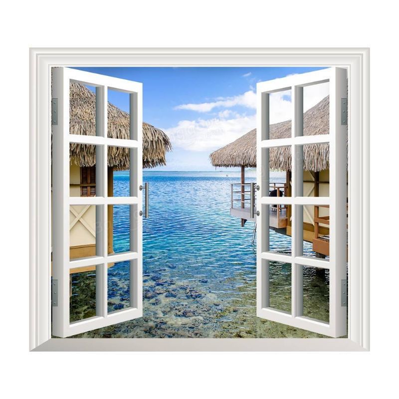 Vista De Ventana Artificial 3d Calcomanías De Pared 3d Pegatinas De Habitación Con Vista Al Mar Decoración De Pared Para El Hogar Regalo