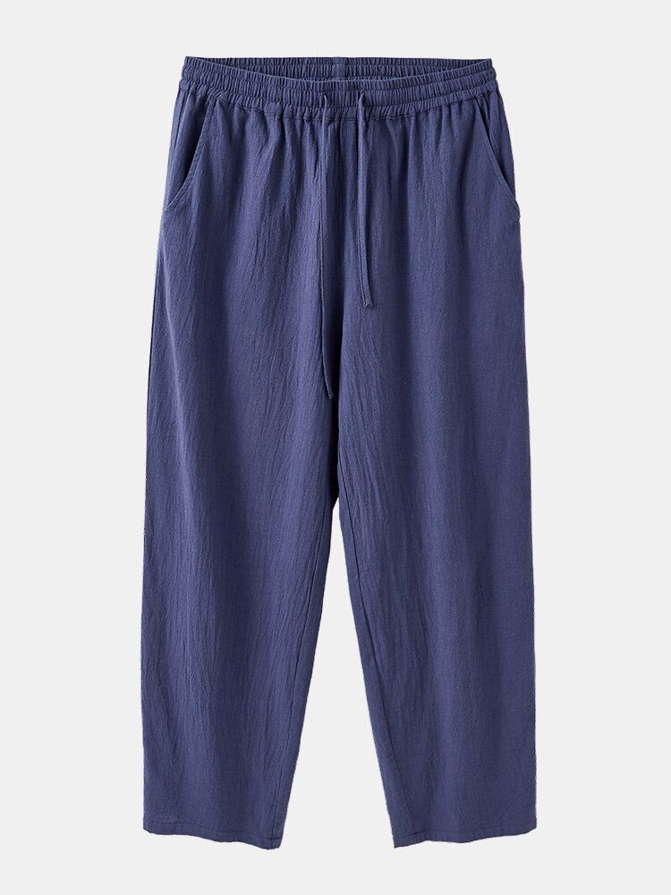 Pantalón Recto Largo Liso 100% Algodón Para Hombre