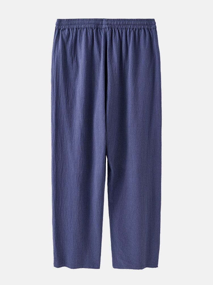 Pantalón Recto Largo Liso 100% Algodón Para Hombre