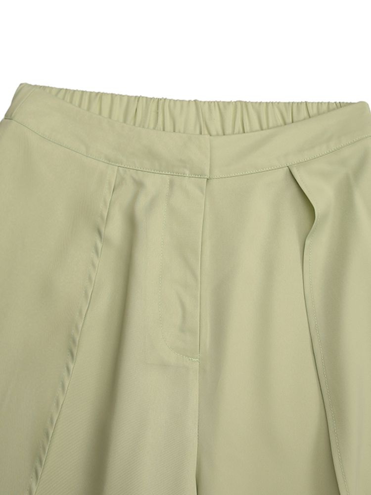 Pantalones Anchos De Pierna Ancha Con Cremallera De Cintura Alta De Color Sólido