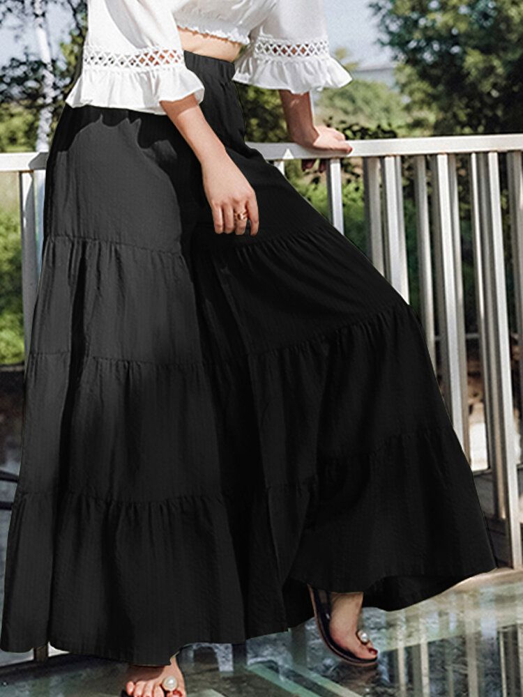 Pantalones Anchos De Pierna Ancha Y Acampanada Para Mujer Falda Culottes De Cintura Alta Informal