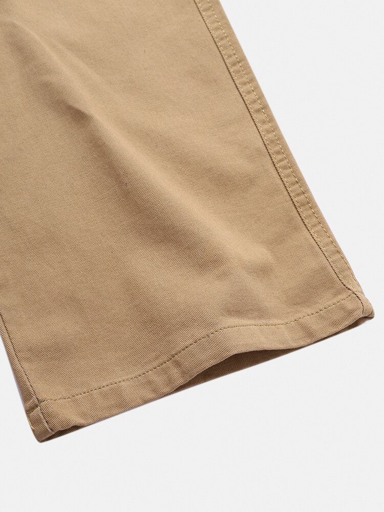 Pantalones De Carga Con Mosca Con Cremallera De Múltiples Bolsillos De Color Sólido Para Hombre Monos De Algodón