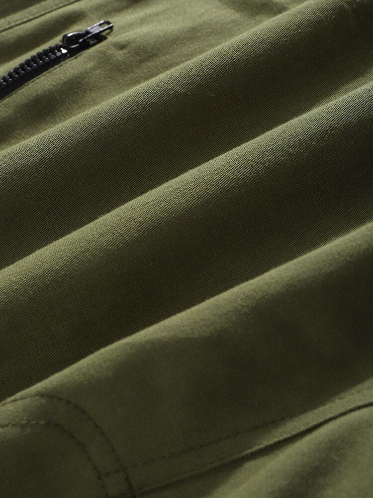 Pantalones Cargo De Cintura Con Cordón De Color Sólido 100% Algodón Para Hombre