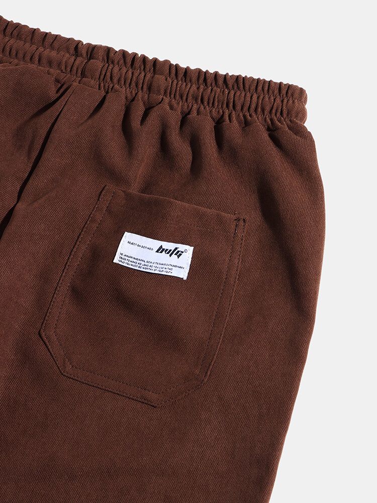 Pantalones Cargo De Cintura Media Con Cordón Y Multibolsillos De Color Sólido Para Hombre