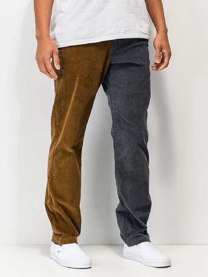 Pantalones Cargo Con Bolsillo De Color En Contraste Para Hombre Hasta El Tobillo