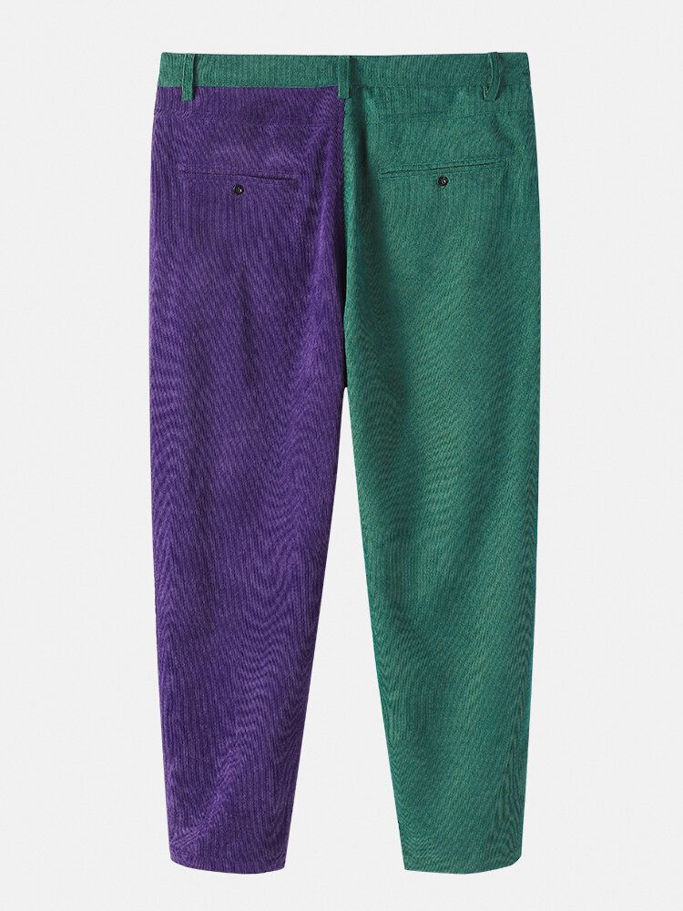 Pantalones Cargo Con Bolsillo De Color En Contraste Para Hombre Hasta El Tobillo