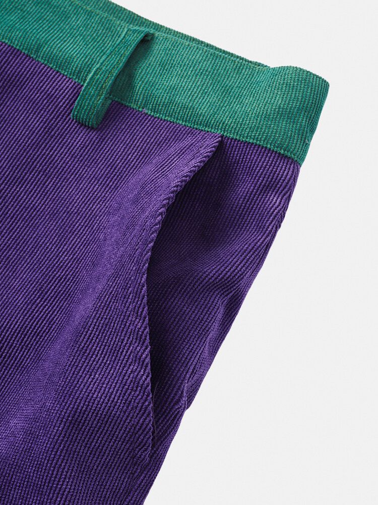 Pantalones Cargo Con Bolsillo De Color En Contraste Para Hombre Hasta El Tobillo