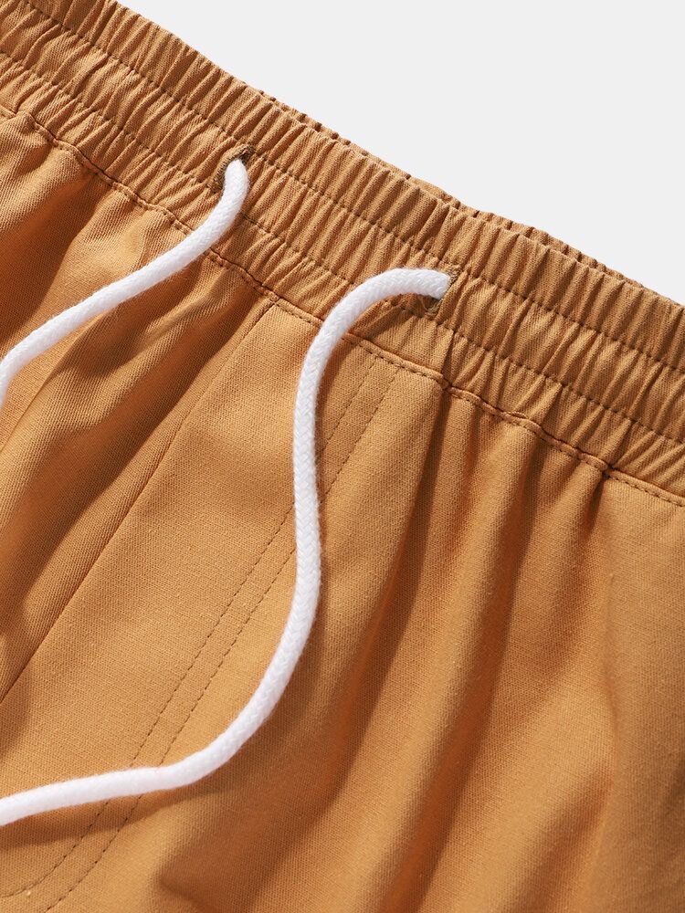 Pantalones Cargo Con Puños Y Ajuste Relajado 100% Algodón Para Hombre