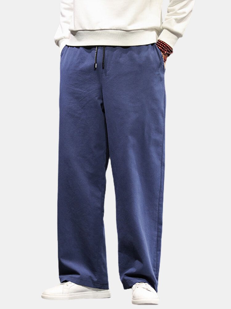 Pantalones Casuales Con Cordón De Estilo Breve Bordado Floral Para Hombre