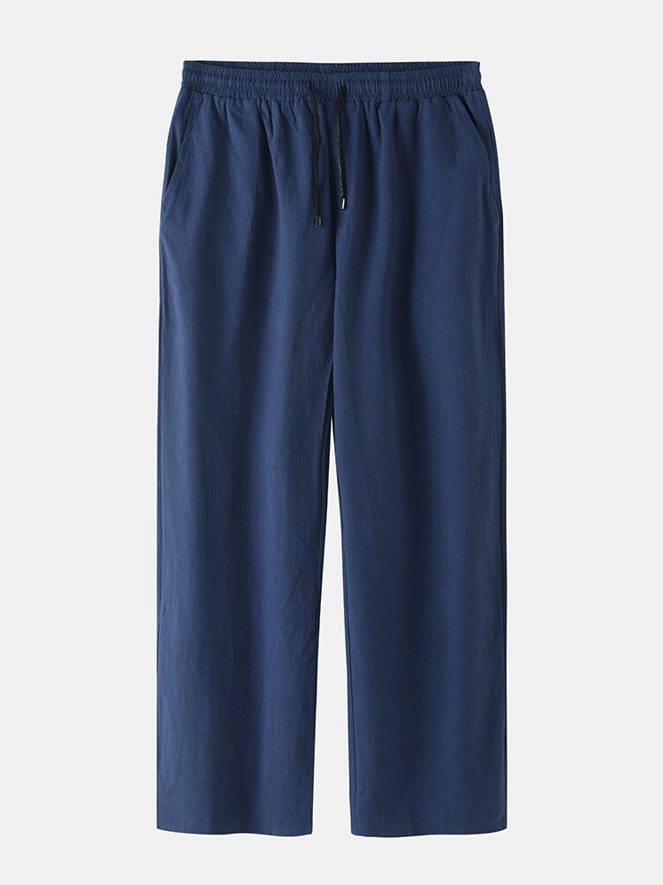 Pantalones Casuales Con Cordón De Estilo Breve Bordado Floral Para Hombre