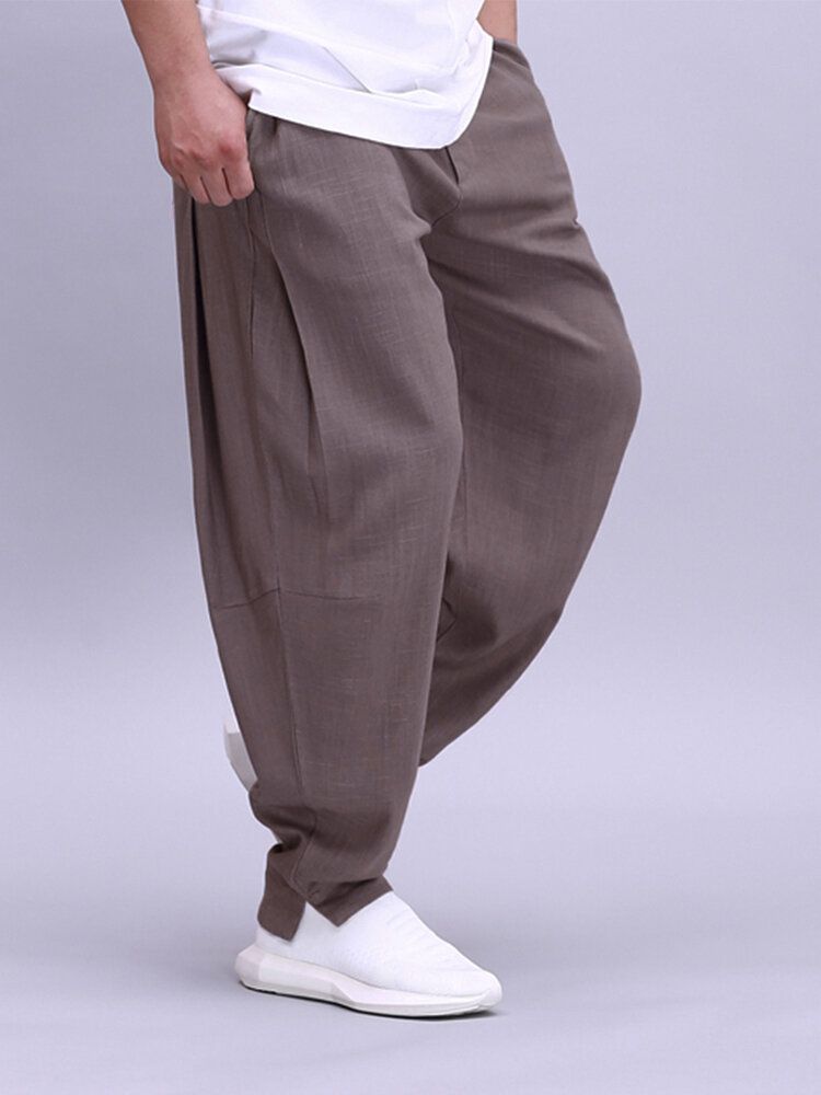 Pantalones Casuales De Yoga Sueltos De Pierna Ancha Transpirables Ligeros De Algodón Para Hombre