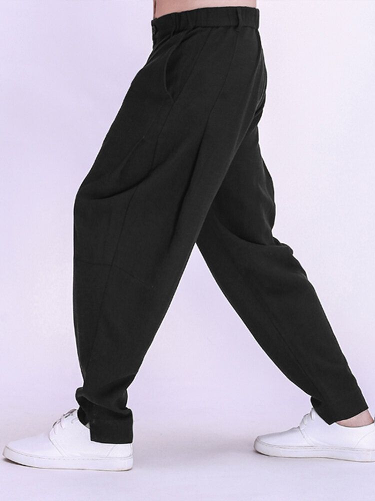 Pantalones Casuales De Yoga Sueltos De Pierna Ancha Transpirables Ligeros De Algodón Para Hombre