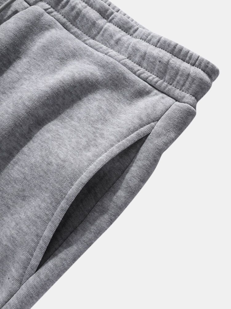 Pantalones De Chándal De Ajuste Relajado Con Detalle De Cordón Lateral De Color Sólido Para Hombre