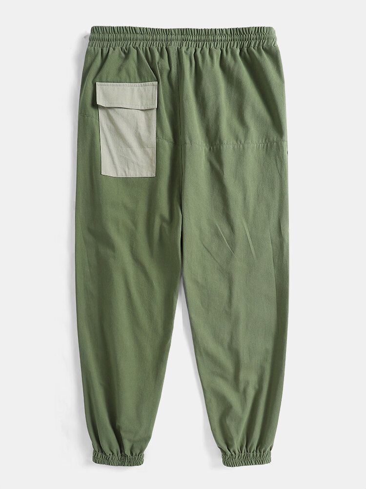 Pantalones De Chándal De Retazos De Algodón 100% En Contraste De Color Para Hombre