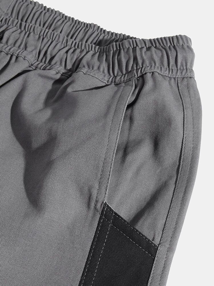 Pantalones De Chándal Tipo Cargo Con Puños Y Cordón De Algodón A Rayas Laterales Para Hombre