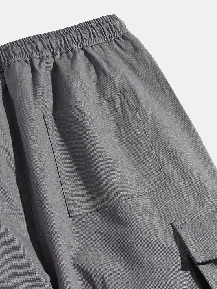 Pantalones De Chándal Tipo Cargo Con Puños Y Cordón De Algodón A Rayas Laterales Para Hombre