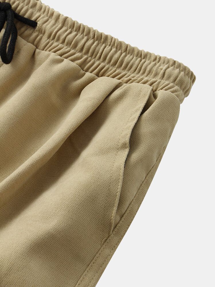 Pantalones Harem Casuales De Cintura Media Con Cordón Suelto De Color Sólido Estilo Breve Para Hombre