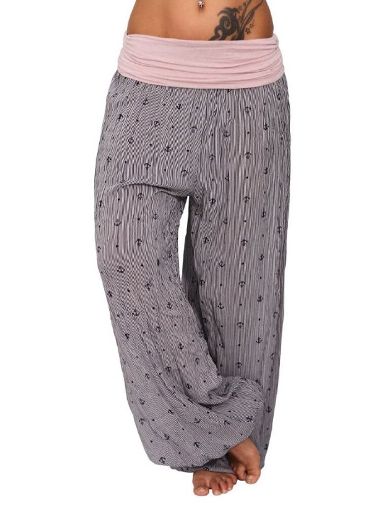 Pantalones Harem Deportivos De Yoga Con Estampado Floral Suelto De Cintura Alta Causal