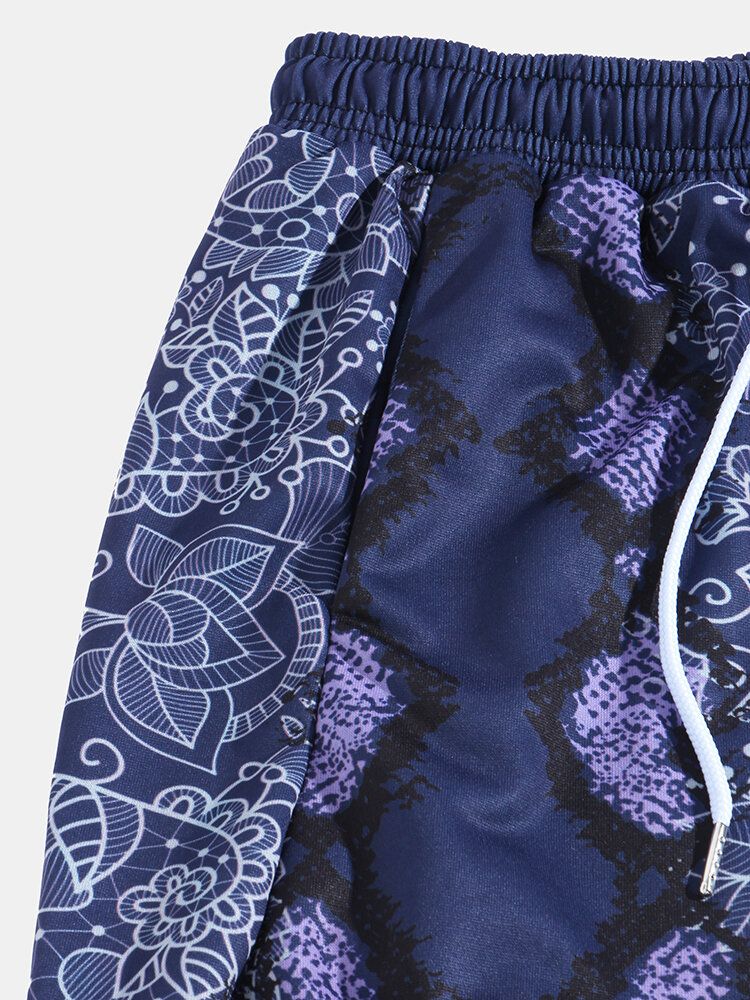 Pantalones De Harén De Ajuste Regular Con Estampado De Estilo Étnico Para Hombre