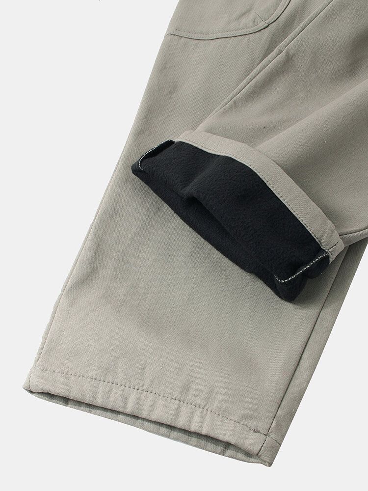 Pantalones Harén Casuales De Algodón Con Cintura Con Cordón Grueso Y Multibolsillos Para Hombre